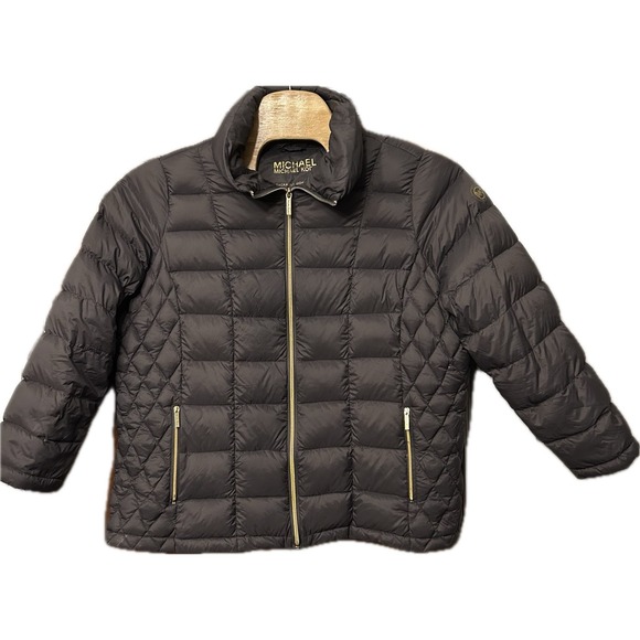 Michael Kors Packable Down Fill Jacket Gray Women's Size 2X‎ MISSING HOOD - Picture 1 of 7
